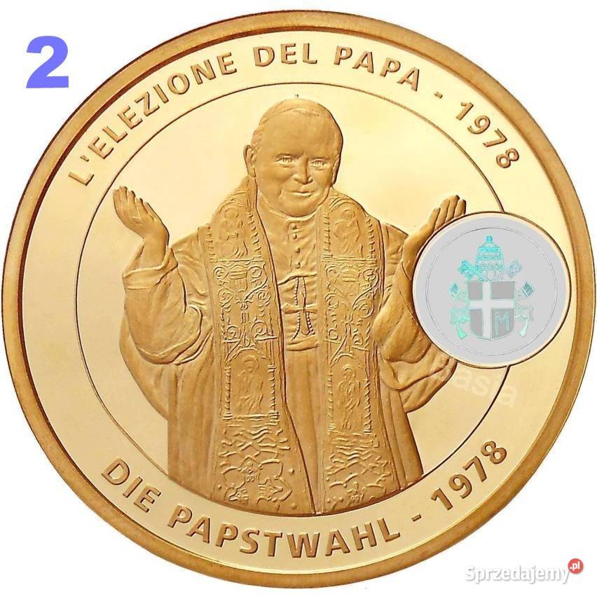 Zestaw Medal Papież Jan Paweł II Złoto Srebro Numizmatyka śląskie