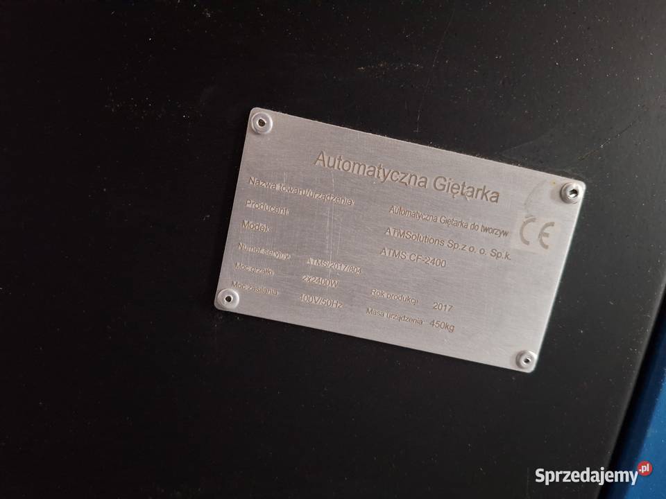 Giętarka do plexi ATMS CF2400 Pobiedziska sprzedam