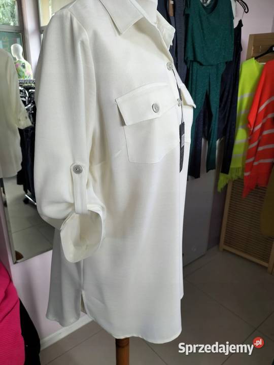 KOSZULA BLUZKA damska 46 PLUS SIZE ecru Wieluń