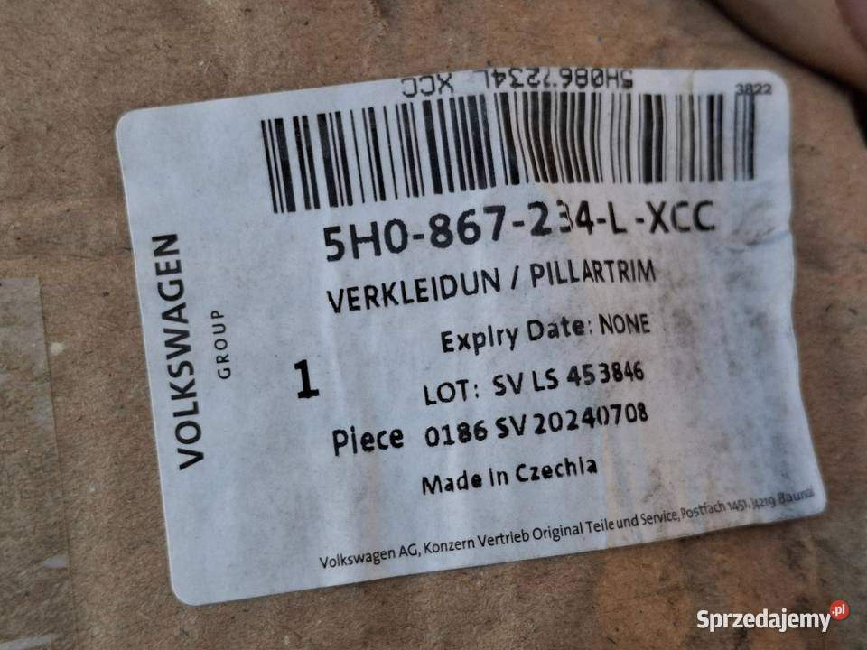 VW GOLF 8 VIII OSŁONA SŁUPKA LEWY PRZÓD HARMAN lubuskie Bieleń