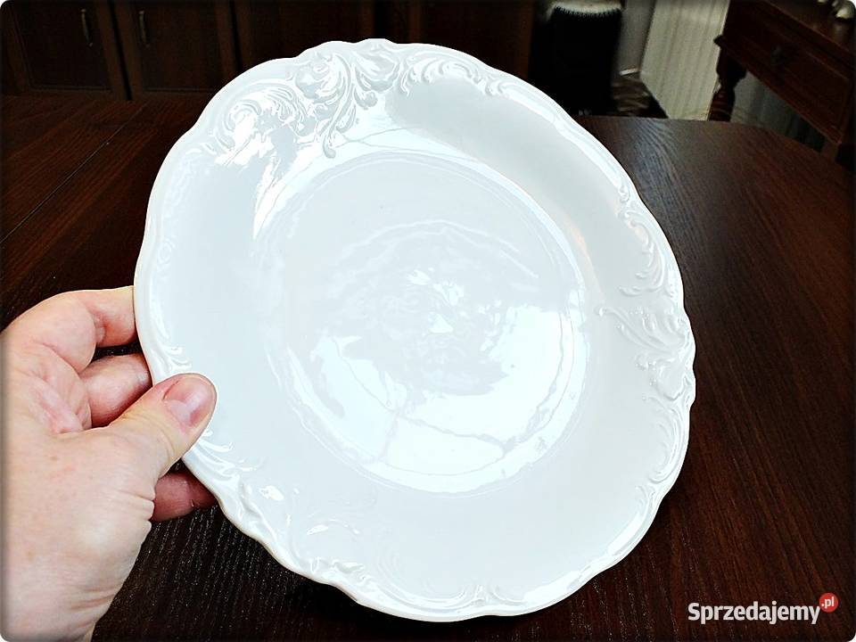 Talerz Porcelana Wawel 24 Biały Talerz z biały Talerze i talerzyki Żary