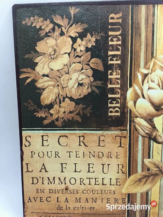 Szyld metalowy vintage znak reklama róże PARIS Zamość