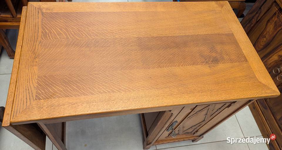 Piękne dębowe nieduże biurko z rozkładanym śląskie Dąbrowa Górnicza