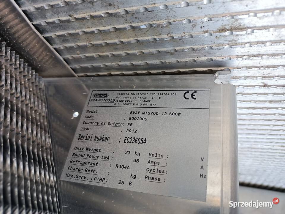 CHŁODNICA PAROWNIK AGREGATU CARRIER SUPRA 750 MT śląskie Bielsko-Biała