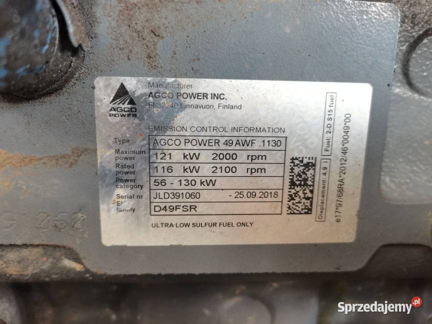 Silnik Massey Ferguson 6714 Agco Power 49 AWF Wilkowo