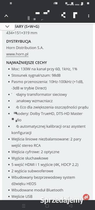 Amplituner DENON AVR 550 BT 52Ch USB FHD 4K HDMI Kraków sprzedam