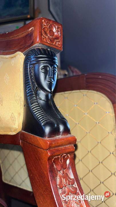 Berżera fotel kubełkowy mahoń hebanowe popiersia Gdańsk sprzedam