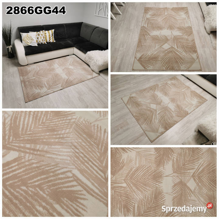 DYWAN 140X200 IDEA LIŚĆ BEŻOWY GĘSTY WŁOS Białystok