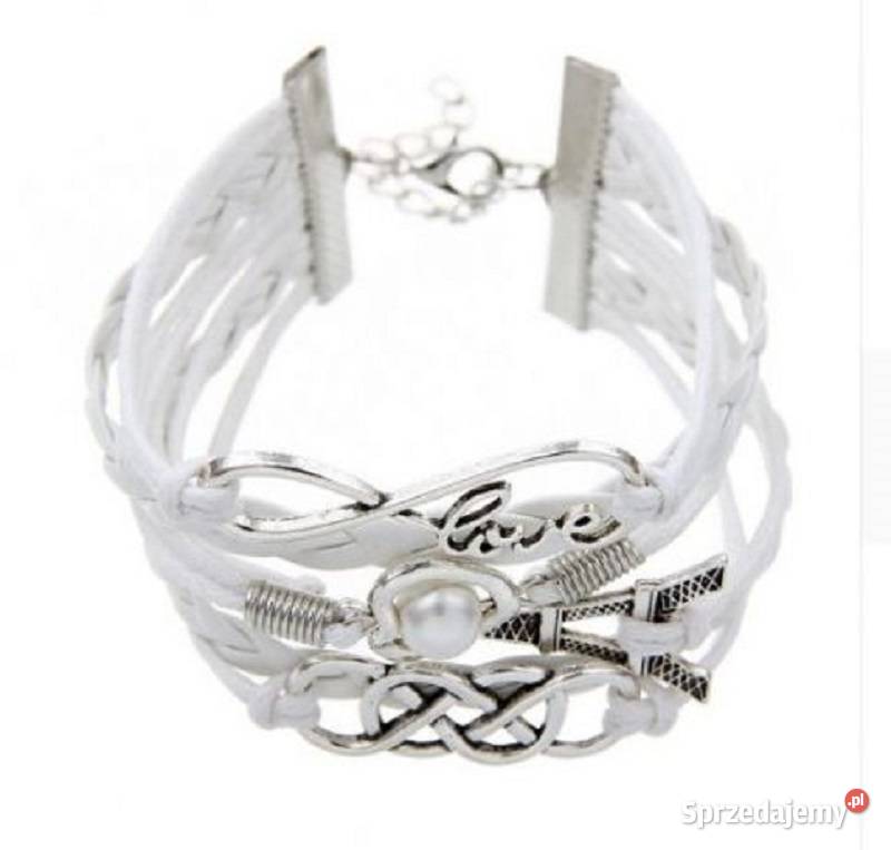 Bransoletka rzemyk plecionka sowa kot serce