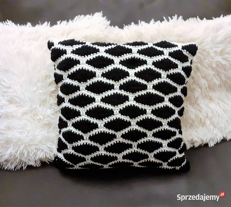 Poduszka poszewka dekoracyjna czarnobiała