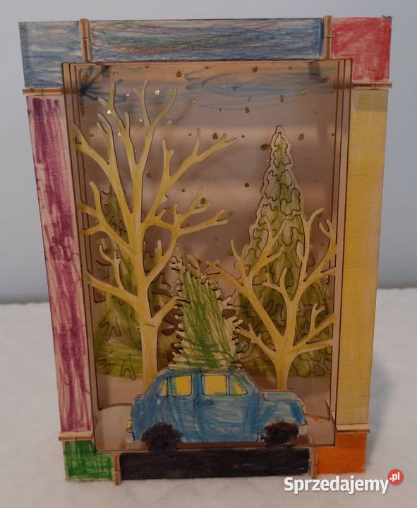 Pokolorowana i złożona drewniana sklejka Święta Czeladź