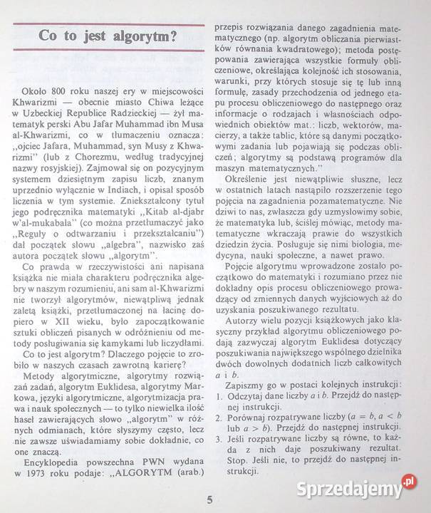 T Niewierowicz Świat algorytmów Warszawa