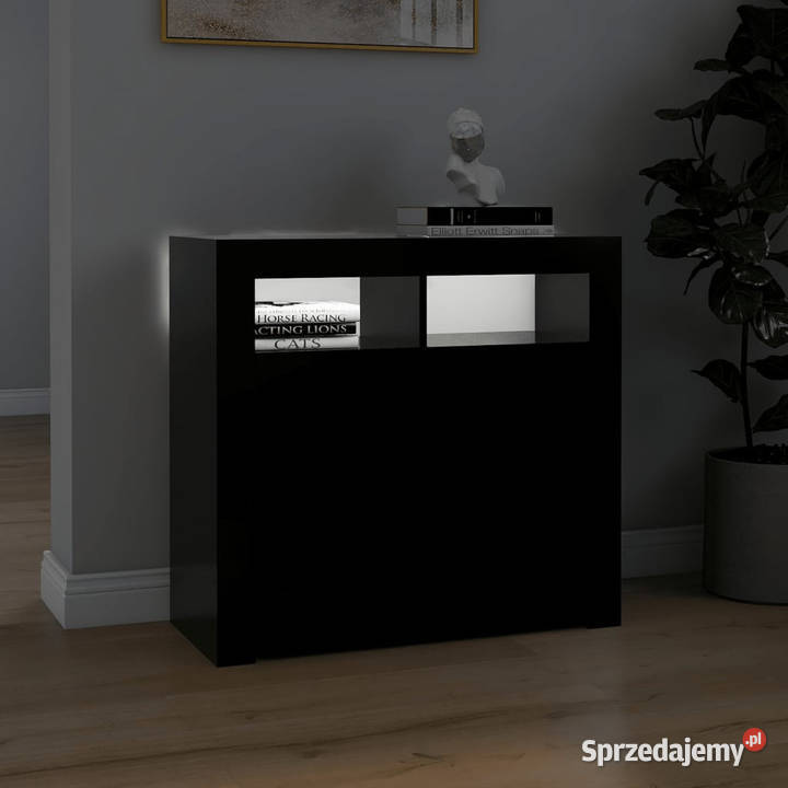 Szafka z oświetleniem LED czarna 80 x 35 x 75 Warszawa sprzedam