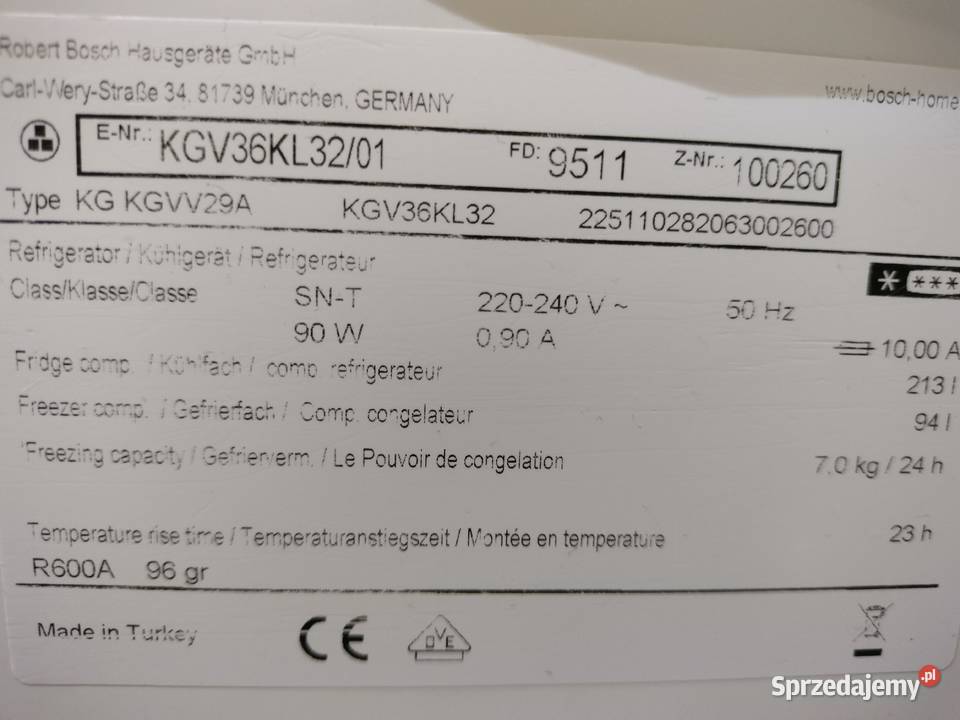 Lodówko zamrażarka BOSH Świdnica