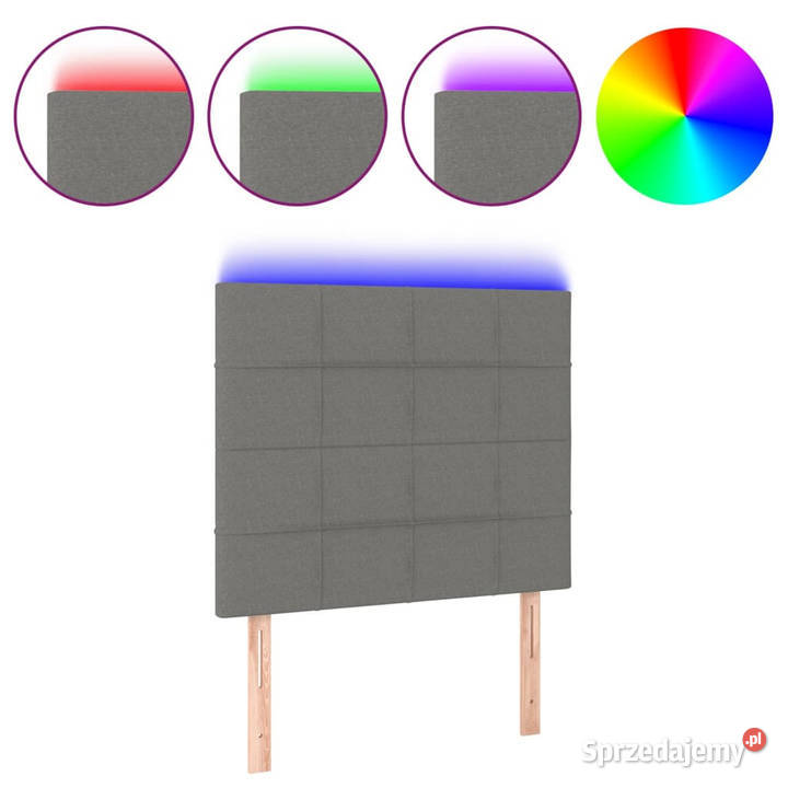 Zagłówek do łóżka z LED ciemnoszary 90x5x118128 mazowieckie Warszawa