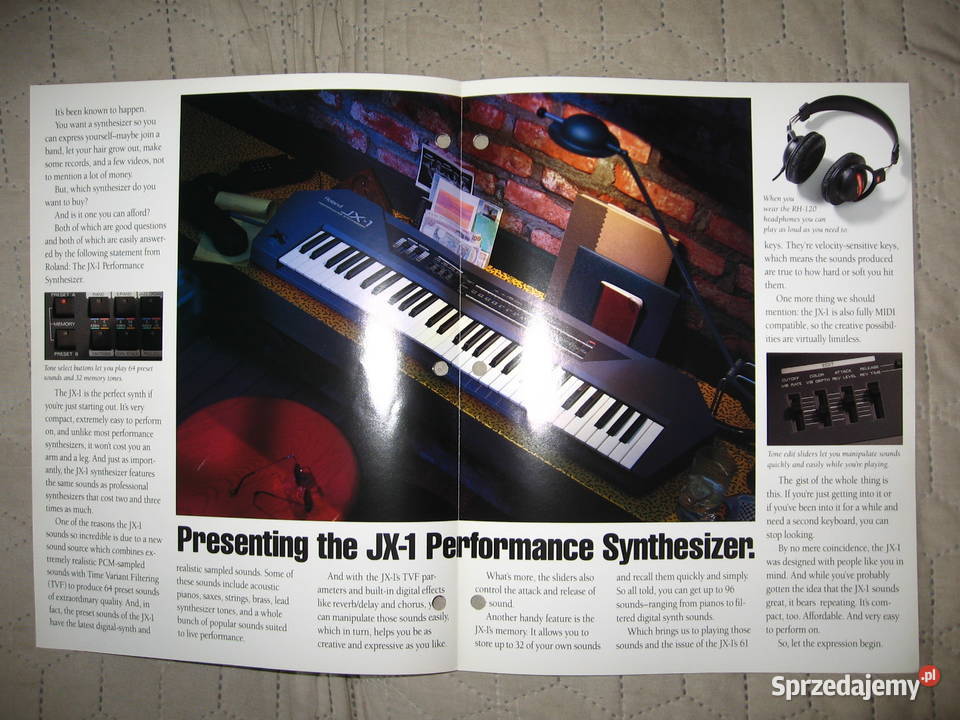 Roland JX1 Performance Synthesizer broszura Instrumenty klawiszowe i MIDI Kępice sprzedam