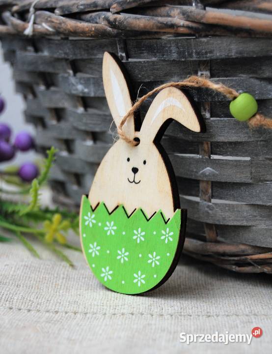 Zając wielkanocny pisanka zawieszka drewno 2 lubelskie Lublin sprzedam