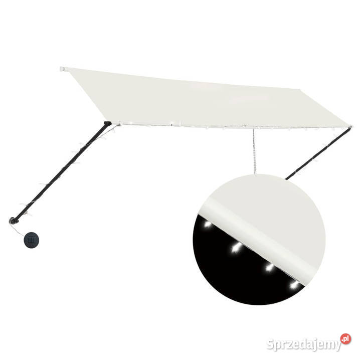 Markiza zwijana z LED 350 x 150 kremowa WM145926 Warszawa sprzedam