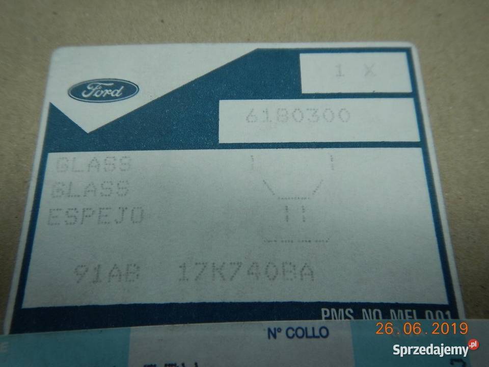 WKŁAD LUSTERKA PRAWY FORD ESCORT MK5 MK6 MK7 ASO osobowe Motoryzacja lubelskie sprzedam