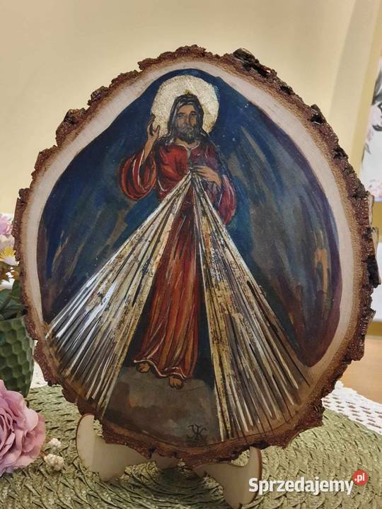 Obraz ręcznie malowany na drewnie Jezus Strzyżów sprzedam