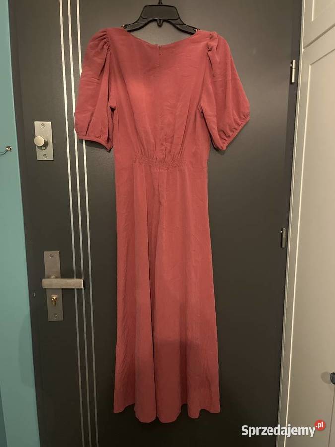 Zara sukienka koralowa długa nowa hit blog 40 Choszczno