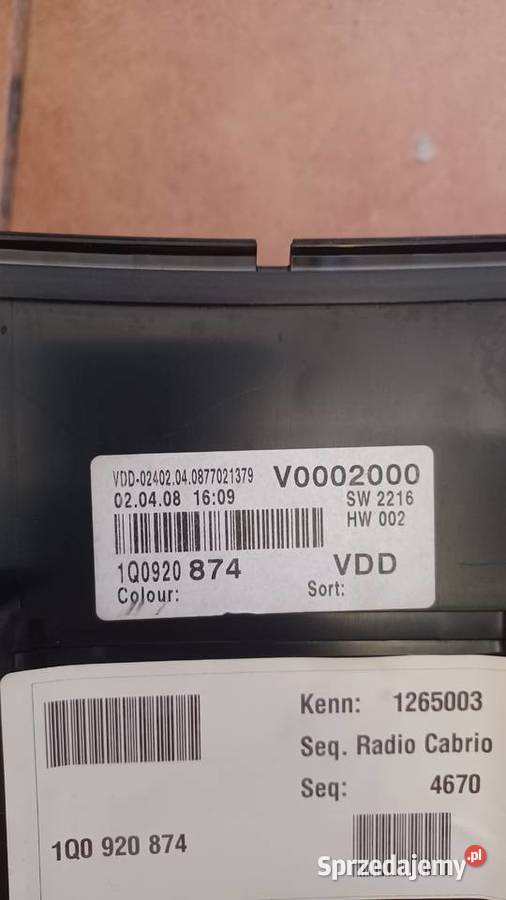 LICZNIK VW EOS 1Q0920874 Rakoniewice