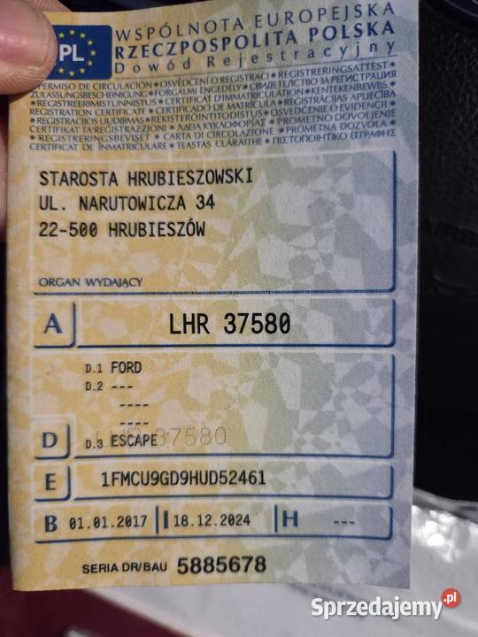 Sprzedam FORD ESCAPE Z 2017r Ford