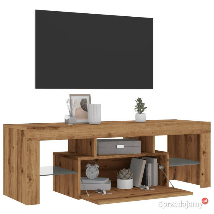 Szafka pod TV z oświetleniem LED dąb artisan Warszawa