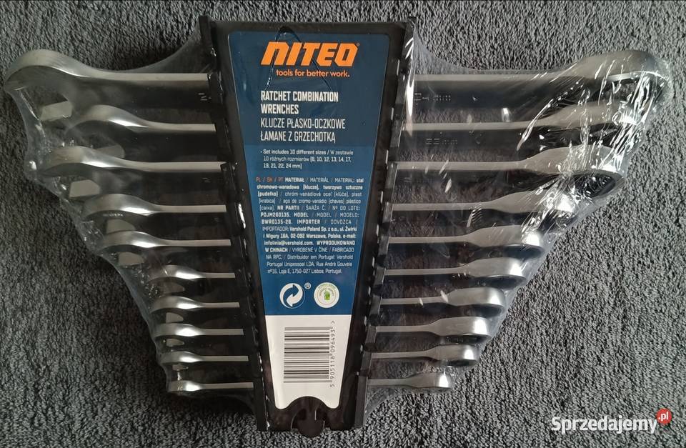 NITEO klucze płaskooczkowe z grzechotką zestaw Ełk