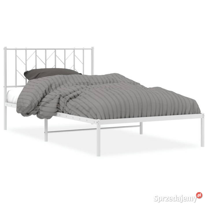 Łóżko Metalowe Białe Rama Łóżka Ze Stelażem 90cm mazowieckie sprzedam
