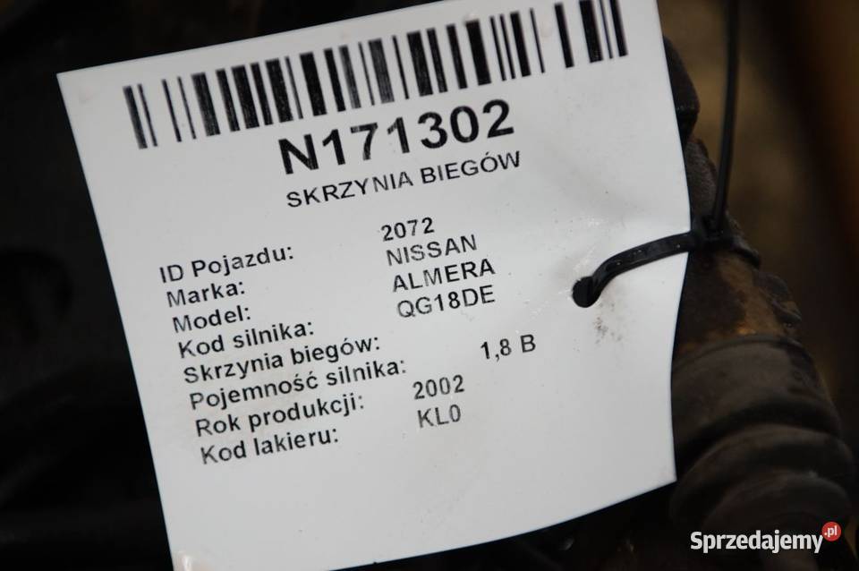 SKRZYNIA BIEGÓW NISSAN ALMERA 469VB Lipno