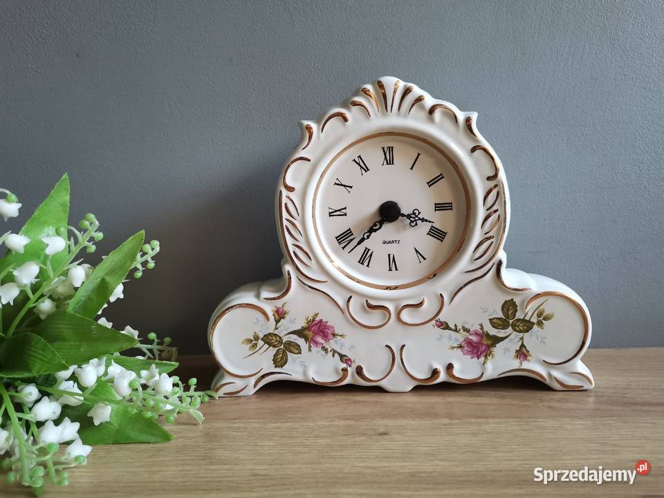 Stary zegar ceramika porcelana Chodzież fason Siemianowice Śląskie