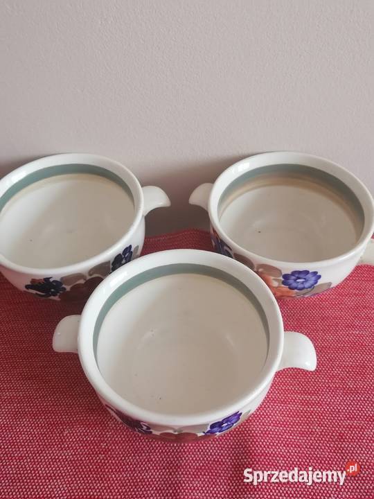 Trzy Bulionówki Włocławek PRL Porcelana i szkło Wałbrzych sprzedam