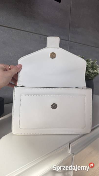 Elegancka biała torebka z długim paskiem Do ręki  Katowice