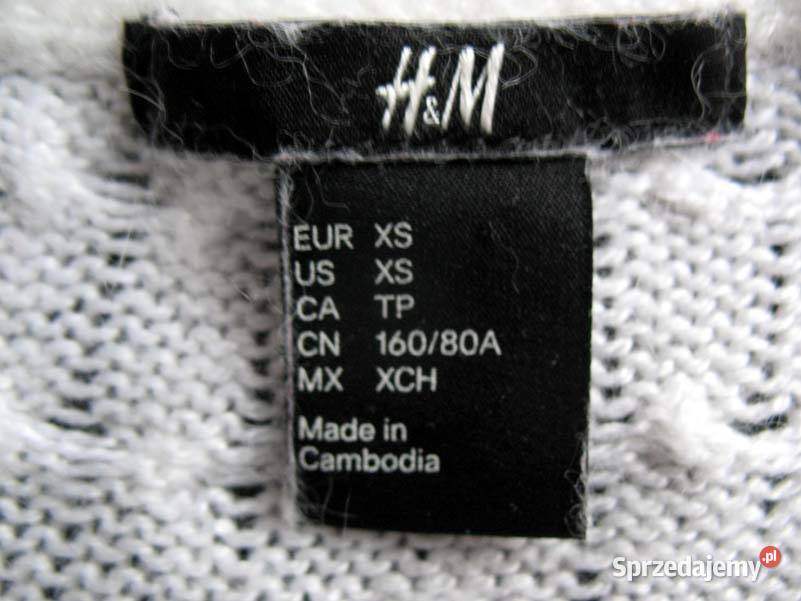 Biała sukienka HM z angorą 34 36 biust 8090 długi Spódnice i sukienki Moda i Styl Siedlce