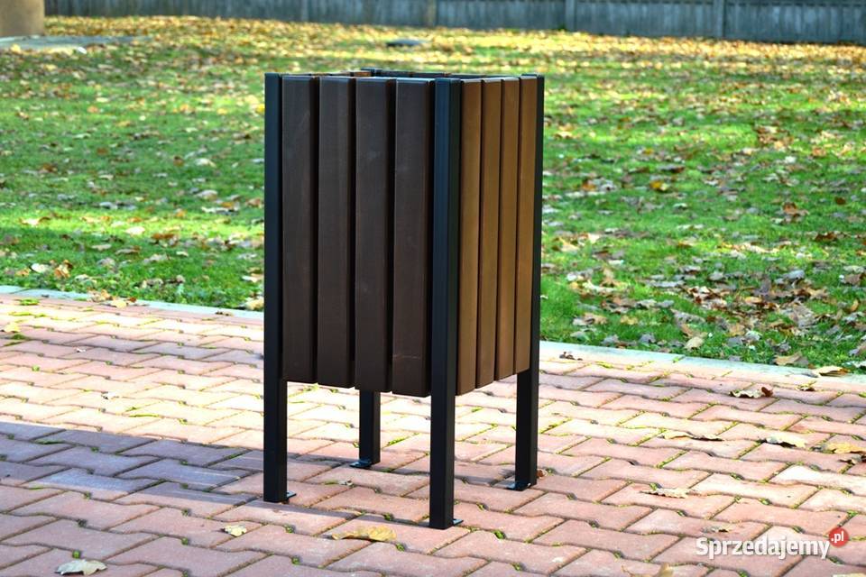 Kosz stalowy na śmieci miejski uliczny drewniany Kraków sprzedam