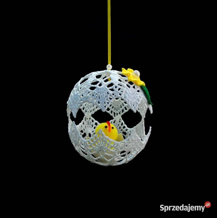 Zawieszka ozdoba na okno szydełkowa jajko 10 wielokolorowy Kluczbork