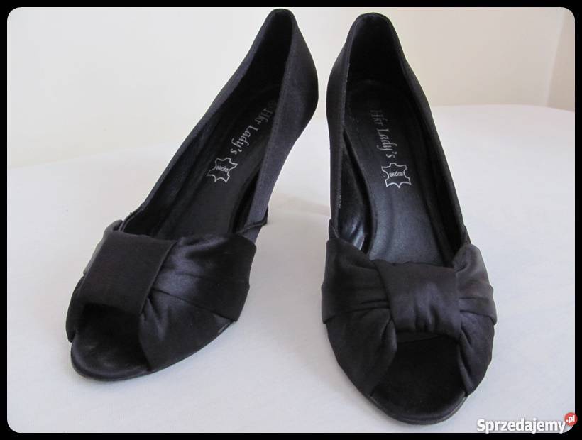 Czarne czółenka rozmiar 39 wkładka skórzana 25 Płock