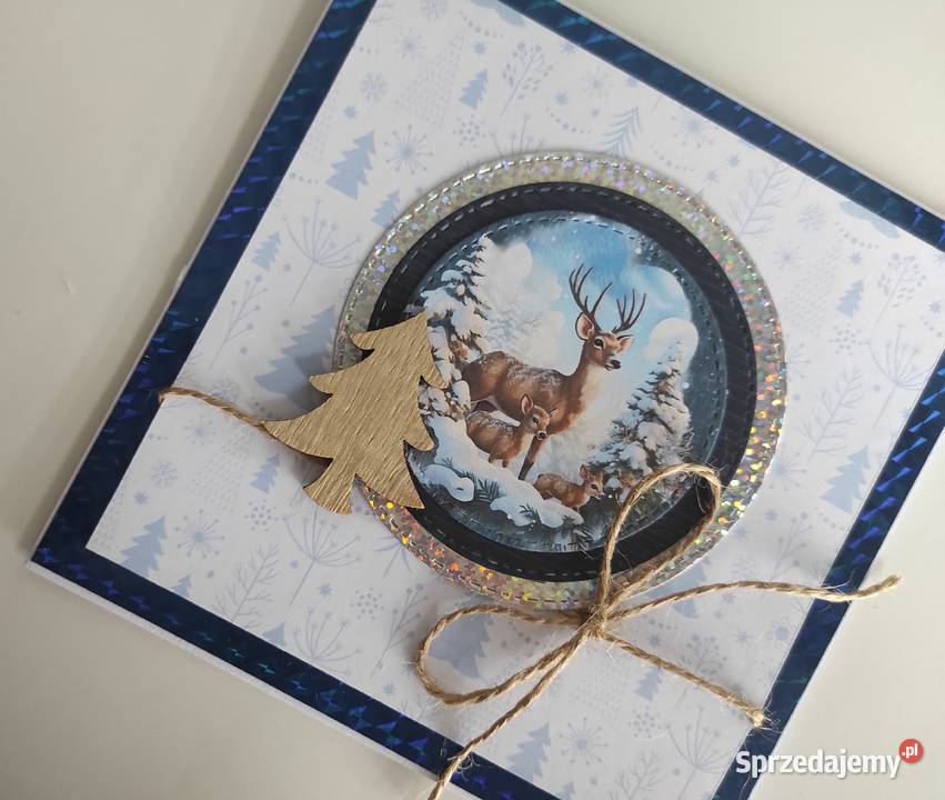 Kartka ręcznie robiona świąteczna Boże Rękodzieło Łódź