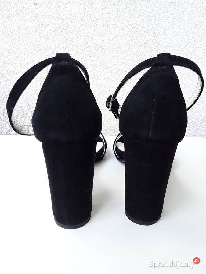 Zamszowe sandałki na obcasie r39 skóra Warszawa