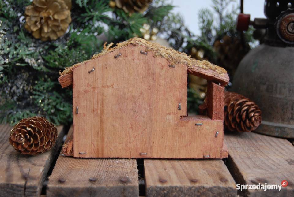 Szopka vintage Święta Rodzina drewniana stajenka Dekoracje i ozdoby Lublin