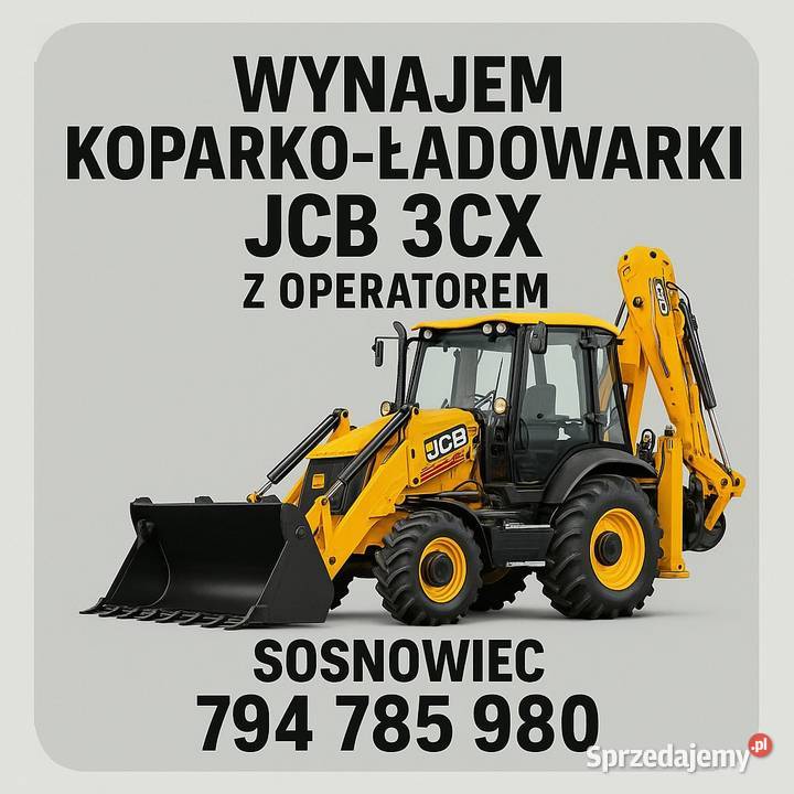 Koparka Sosnowiec roboty ziemne wykopy usługi budowlane