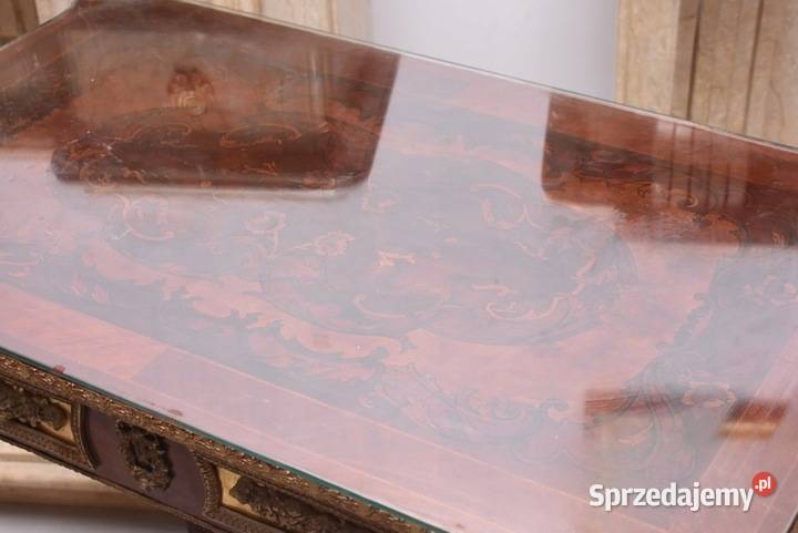 Drewniany Stolik Francuski z Szybą Stół Biurko Kraków