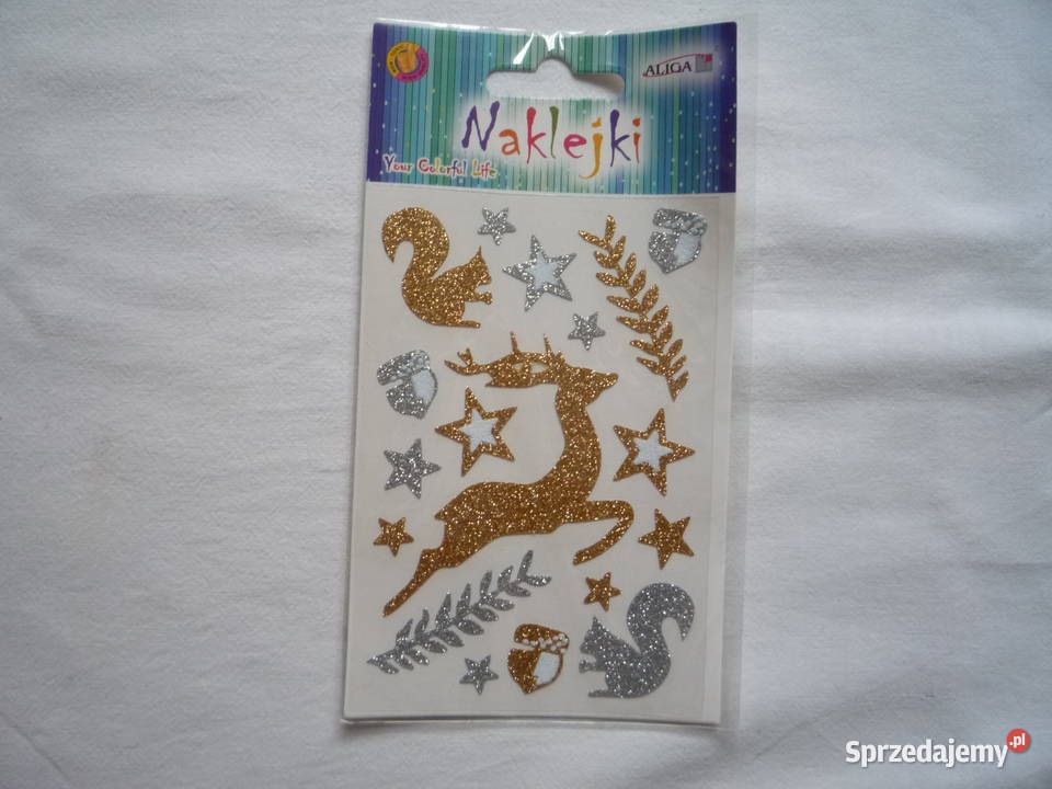 ALIGA Naklejki świąteczne brokatowe złote zachodniopomorskie Szczecin sprzedam