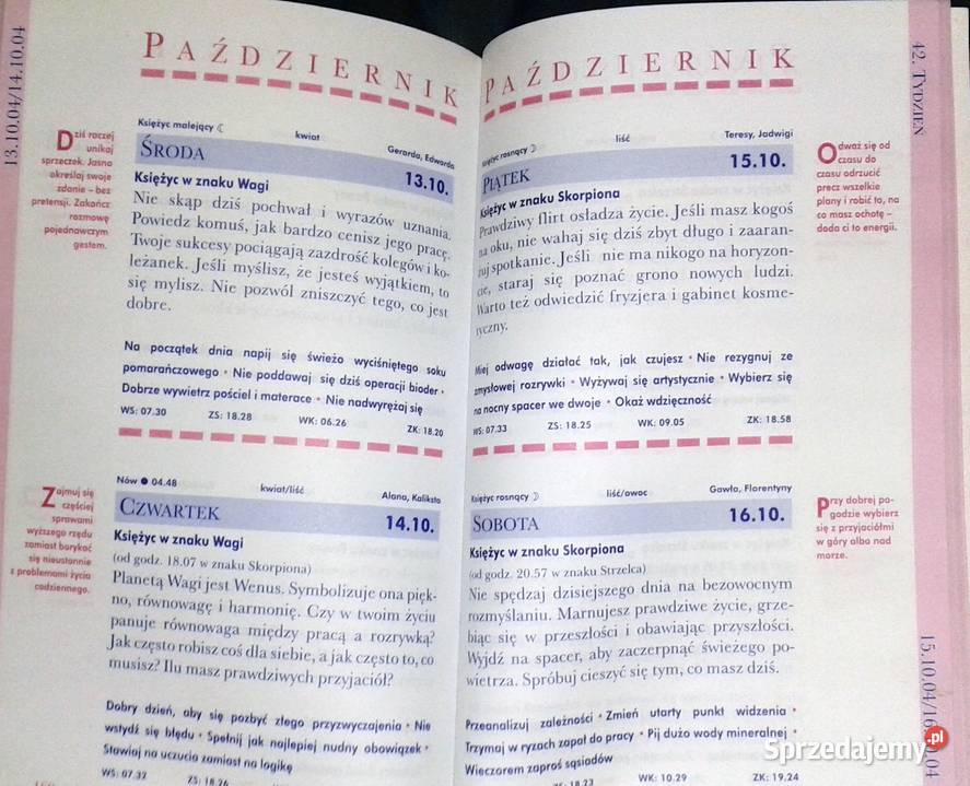 Kalendarz Księżycowy 2004 Dzień dniu Dorothea Chełm