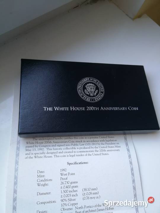USA dolar 1992 200 lecie Białego Domu wielkopolskie Poznań