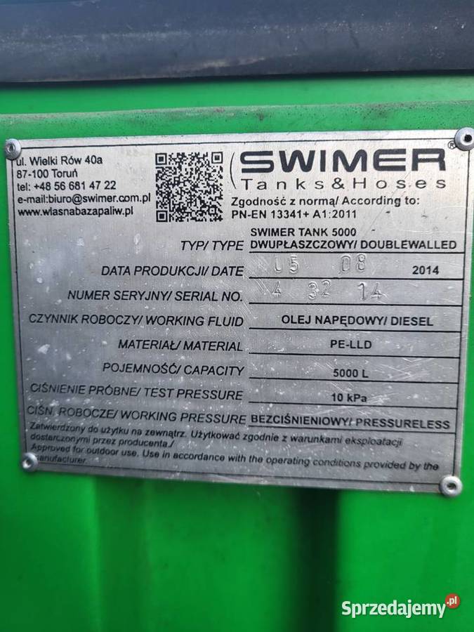 Dystrybutor Swimer 5000 l wielkopolskie Leszno sprzedam