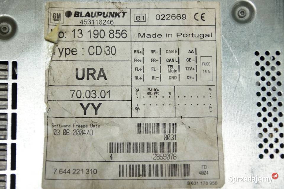 RADIO OPEL ASTRA H III 13190856 kujawsko-pomorskie Lipno sprzedam