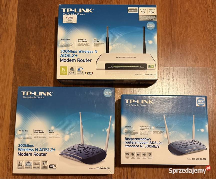 3 routery TPLink TDW8960N WiFi ADSL2