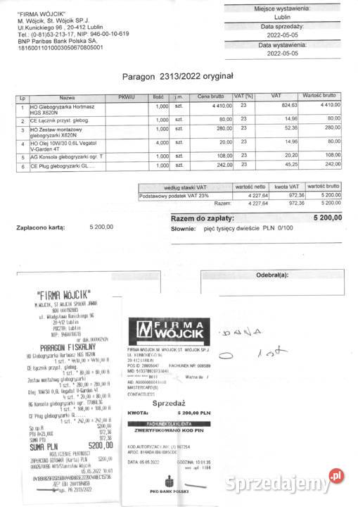 Hortmasz HGS X620N glebogryzarka spalinowa pług Lublin sprzedam